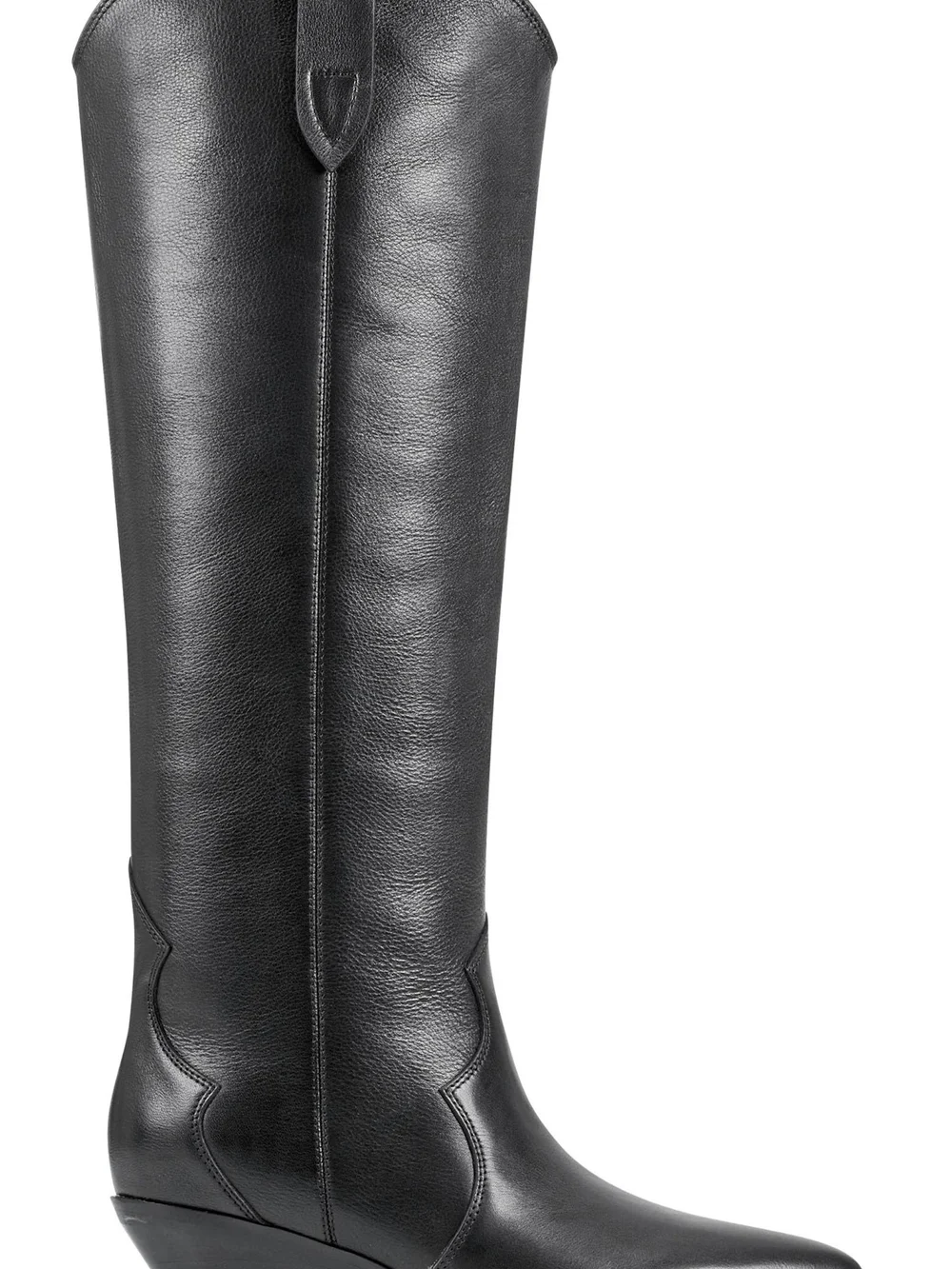 Black Leather Knee-High Women's Riding Boots